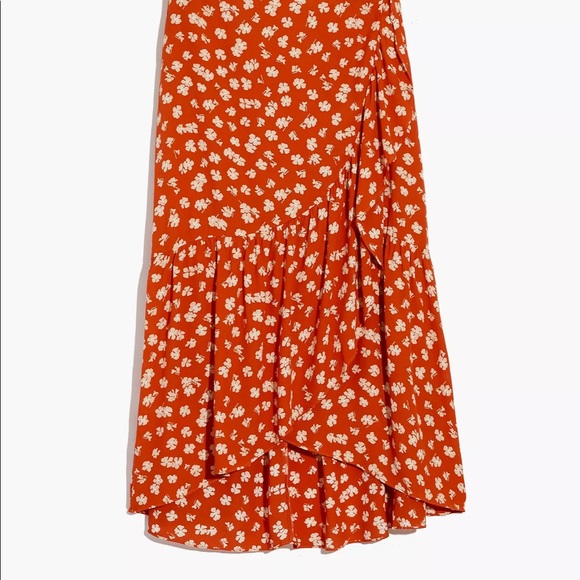 Madewell Ruffle-Wrap Midi Skirt in Happy Hibiscus Size 24 - Picture 2 of 9